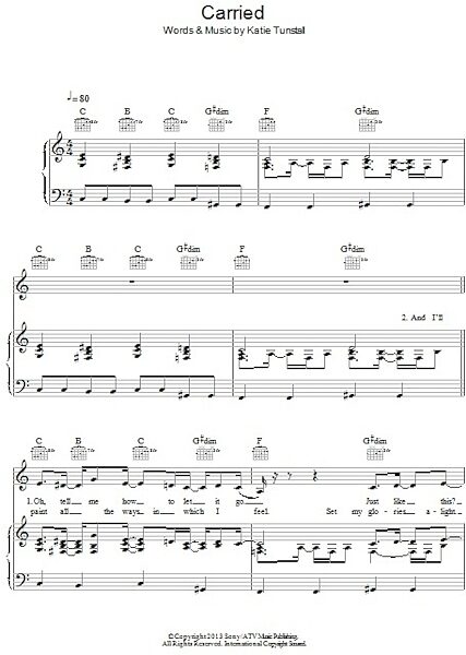 open zoom image for Carried - Piano/Vocal/Guitar, New, Main