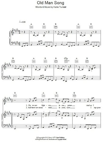 open zoom image for Old Man Song - Piano/Vocal/Guitar, New, Main