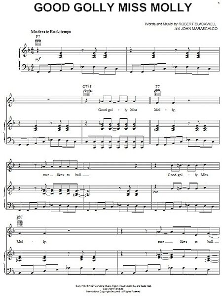 open zoom image for Good Golly Miss Molly - Piano/Vocal/Guitar, New, Main