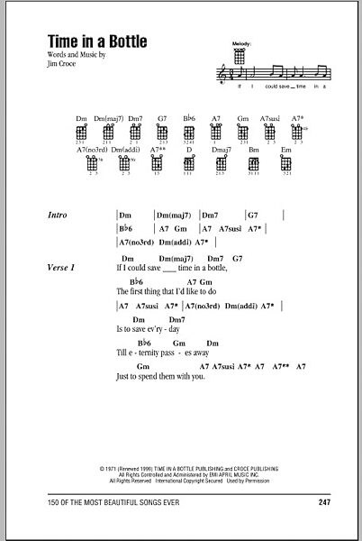open zoom image for Time In A Bottle - Ukulele Chords/Lyrics, New, Main