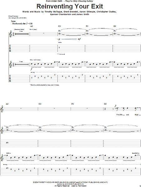 open zoom image for Reinventing Your Exit - Guitar TAB, New, Main