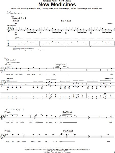open zoom image for New Medicines - Guitar TAB, New, Main