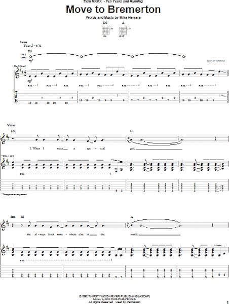 open zoom image for Move To Bremerton - Guitar TAB, New, Main