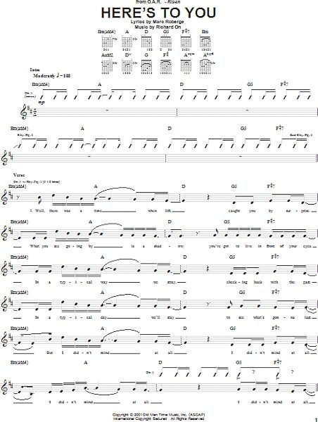 open zoom image for Here's To You - Guitar TAB, New, Main
