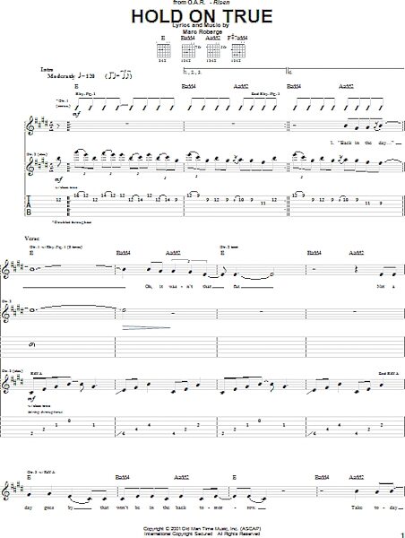 open zoom image for Hold On True - Guitar TAB, New, Main