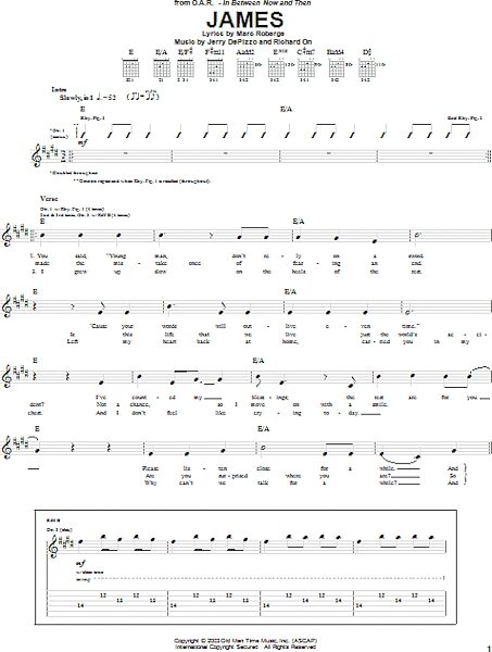 open zoom image for James - Guitar TAB, New, Main
