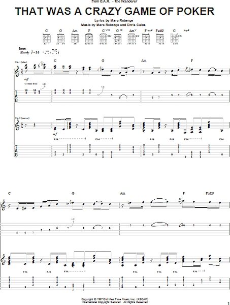 open zoom image for That Was A Crazy Game Of Poker - Guitar TAB, New, Main