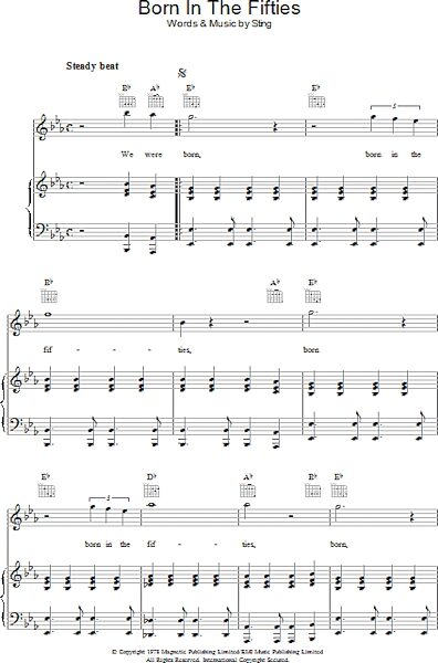 open zoom image for Born In The Fifties - Piano/Vocal/Guitar, New, Main