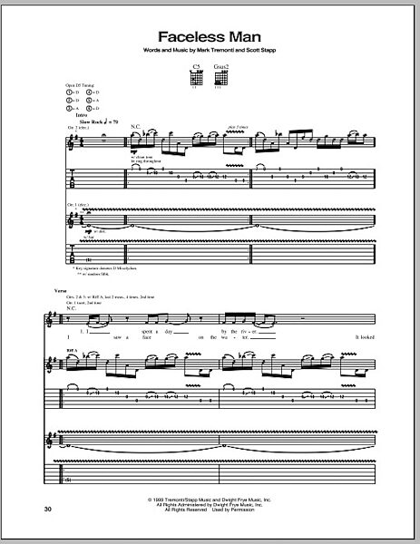 open zoom image for Faceless Man - Guitar TAB, New, Main