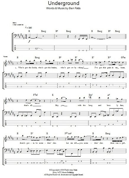 open zoom image for Underground - Bass Tab, New, Main