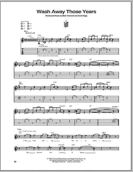 open zoom image for Wash Away Those Years - Guitar TAB, New, Main