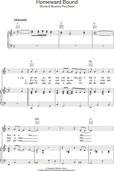 open zoom image for Homeward Bound - Piano/Vocal/Guitar, New, Main