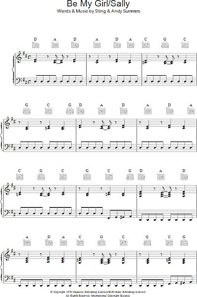 open zoom image for Be My Girl - Sally - Piano/Vocal/Guitar, New, Main