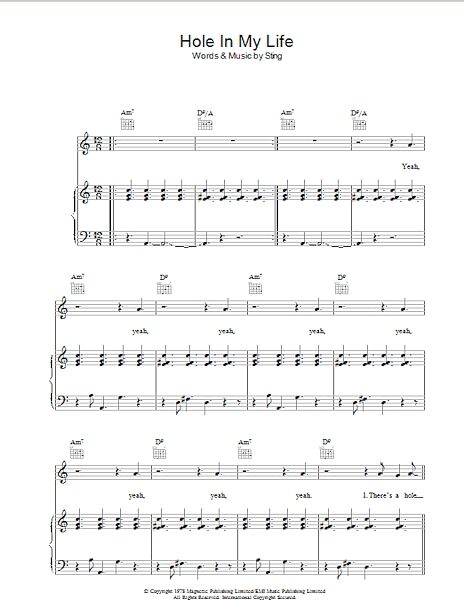 open zoom image for Hole In My Life - Piano/Vocal/Guitar, New, Main