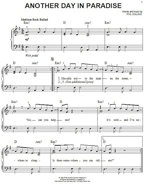 open zoom image for Another Day In Paradise - Easy Piano, New, Main
