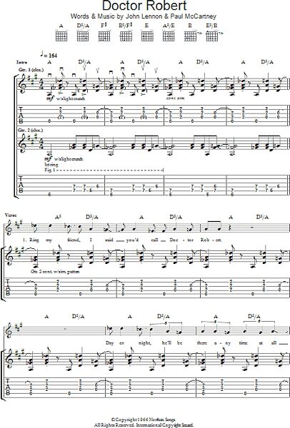 open zoom image for Doctor Robert (Or Dr Robert - Optional) - Guitar TAB, New, Main