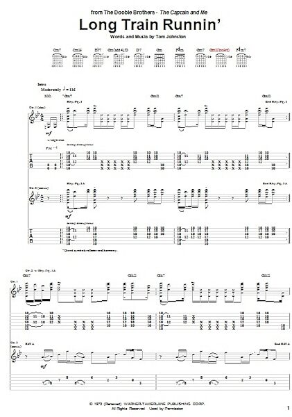open zoom image for Long Train Runnin' - Guitar TAB, New, Main