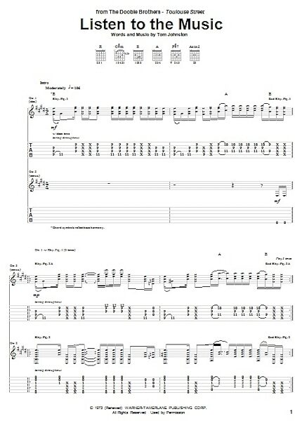 open zoom image for Listen To The Music - Guitar TAB, New, Main