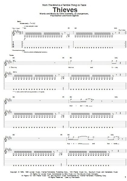 open zoom image for Thieves - Guitar TAB, New, Main