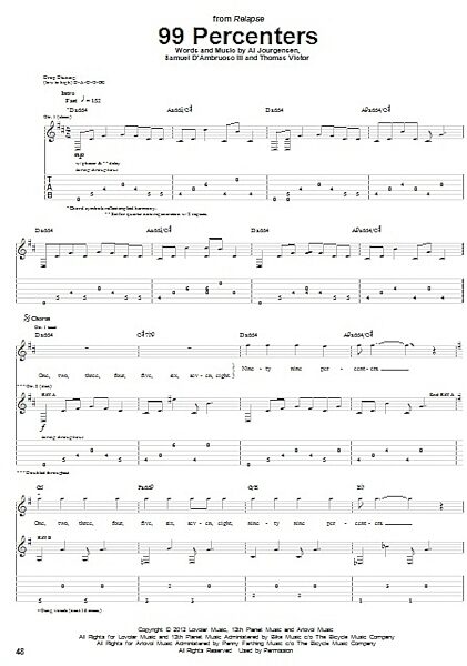 open zoom image for 99 Percenters - Guitar TAB, New, Main