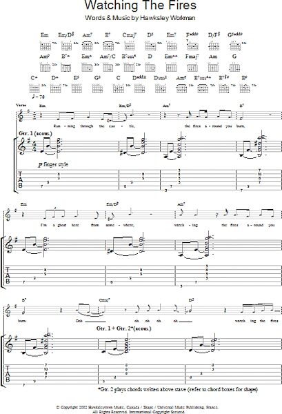 open zoom image for Watching The Fires - Guitar TAB, New, Main