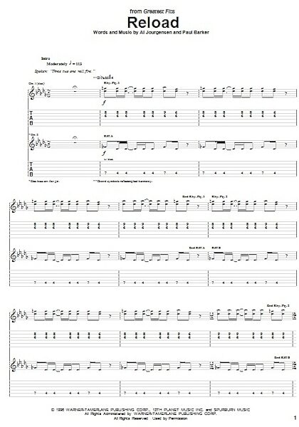 open zoom image for Reload - Guitar TAB, New, Main