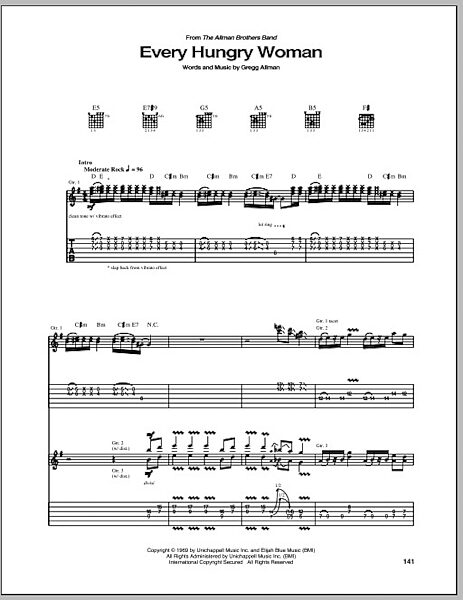 open zoom image for Every Hungry Woman - Guitar TAB, New, Main