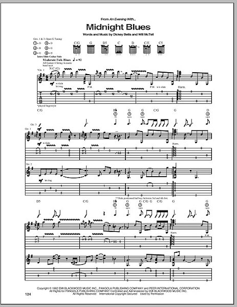 open zoom image for Midnight Blues - Guitar TAB, New, Main
