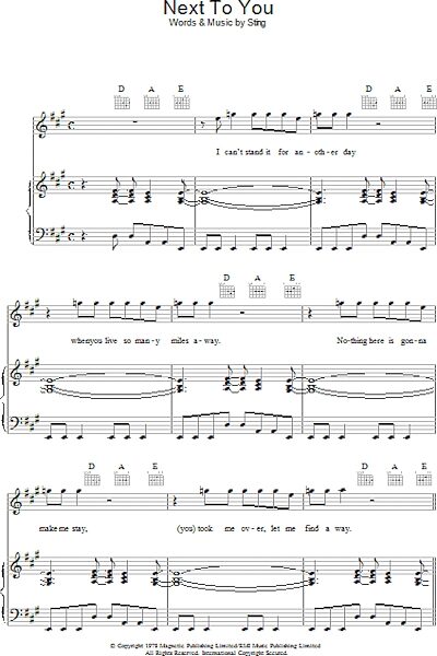 open zoom image for Next To You - Piano/Vocal/Guitar, New, Main