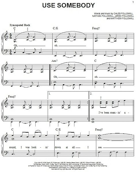open zoom image for Use Somebody - Easy Piano, New, Main
