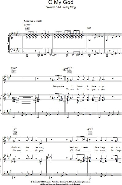 open zoom image for O My God - Piano/Vocal/Guitar, New, Main