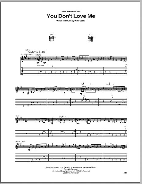 open zoom image for You Don't Love Me - Guitar TAB, New, Main