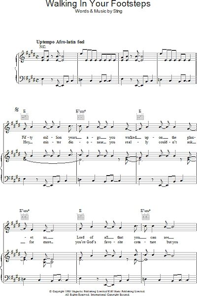 open zoom image for Walking In Your Footsteps - Piano/Vocal/Guitar, New, Main