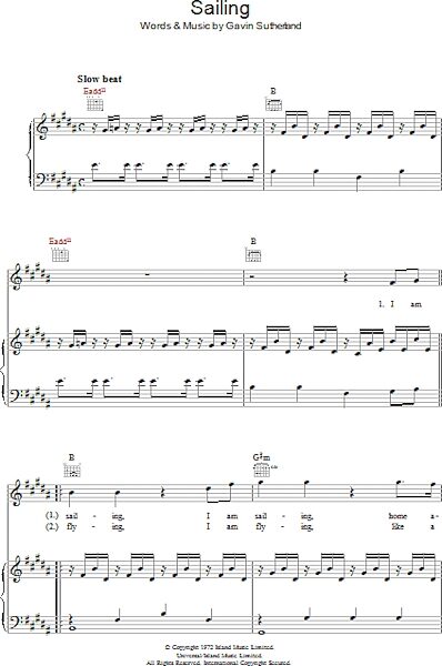 open zoom image for Sailing - Piano/Vocal/Guitar, New, Main