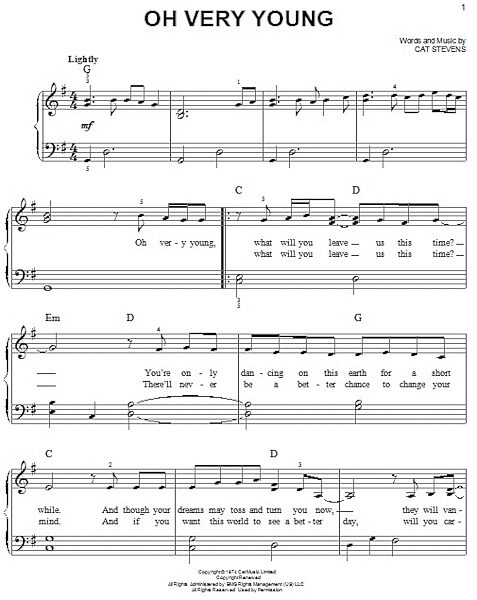 open zoom image for Oh Very Young - Easy Piano, New, Main