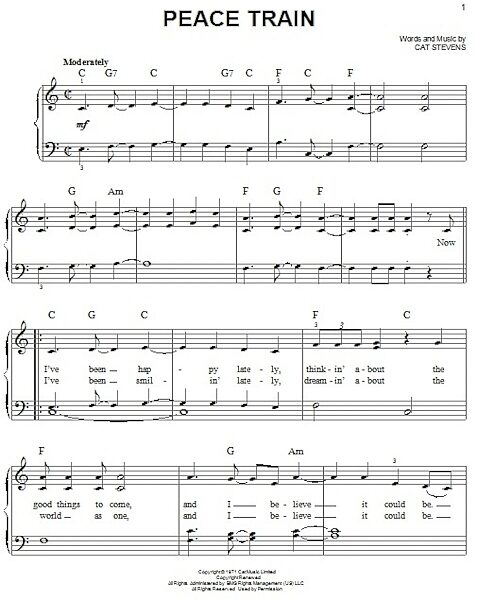 open zoom image for Peace Train - Easy Piano, New, Main