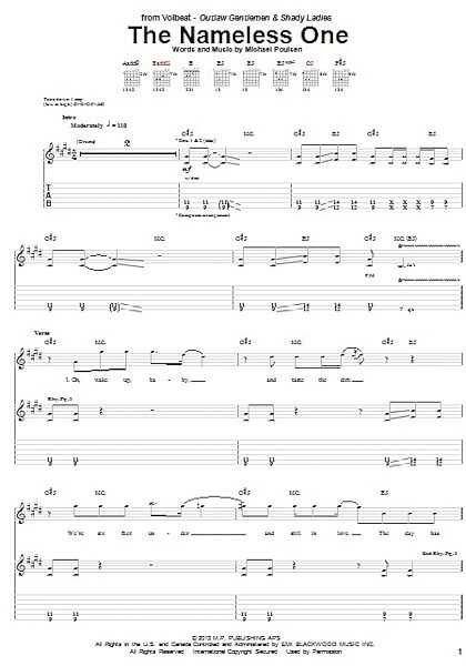 open zoom image for The Nameless One - Guitar TAB, New, Main