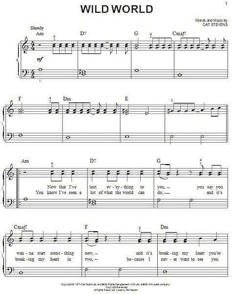 open zoom image for Wild World - Easy Piano, New, Main