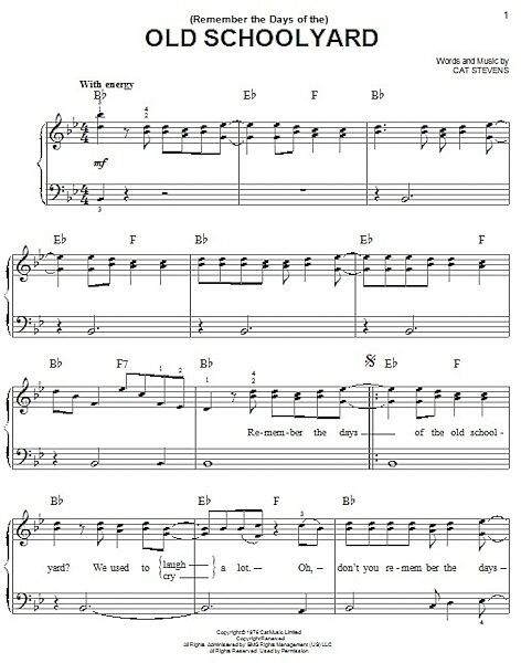 open zoom image for (Remember The Days Of The) Old Schoolyard - Easy Piano, New, Main