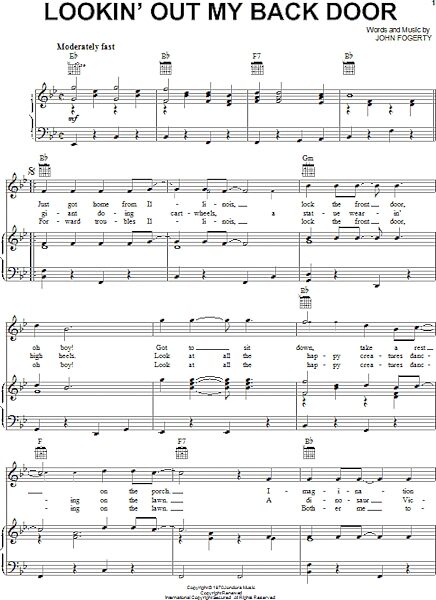 open zoom image for Lookin' Out My Back Door - Piano/Vocal/Guitar, New, Main