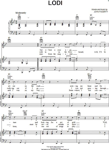 open zoom image for Lodi - Piano/Vocal/Guitar, New, Main