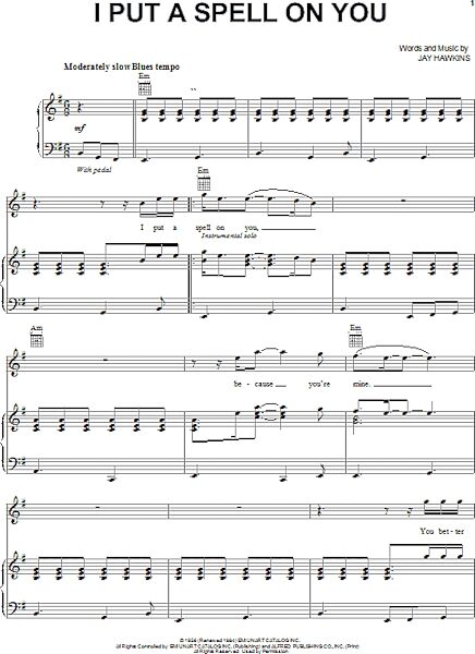 open zoom image for I Put A Spell On You - Piano/Vocal/Guitar, New, Main