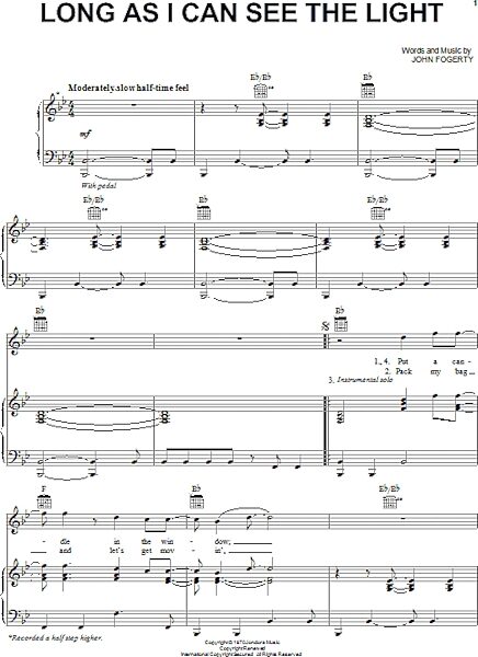 open zoom image for Long As I Can See The Light - Piano/Vocal/Guitar, New, Main