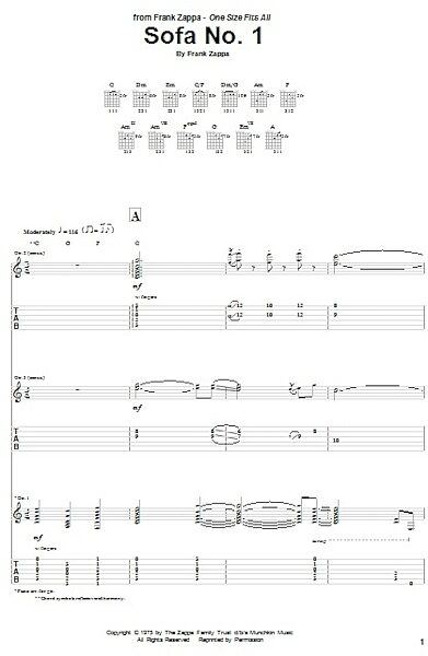open zoom image for Sofa No. 1 - Guitar TAB, New, Main