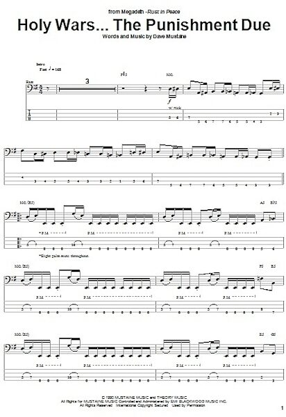 open zoom image for Holy Wars...The Punishment Due - Bass Tab, New, Main