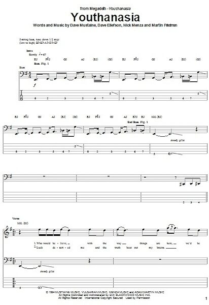 open zoom image for Youthanasia - Bass Tab, New, Main