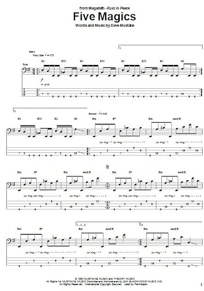 open zoom image for Five Magics - Bass Tab, New, Main