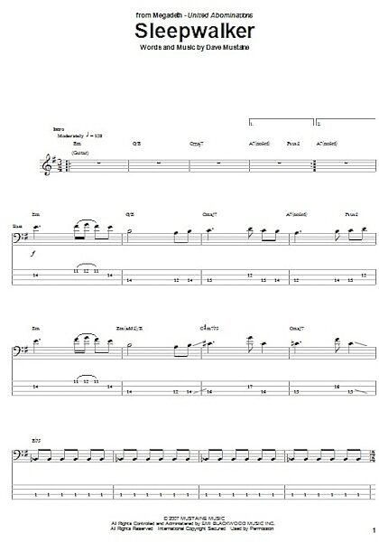 open zoom image for Sleepwalker - Bass Tab, New, Main