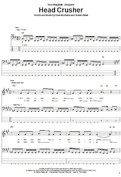 open zoom image for Head Crusher - Bass Tab, New, Main