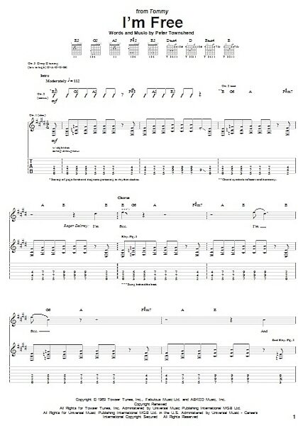 open zoom image for I'm Free - Guitar TAB, New, Main